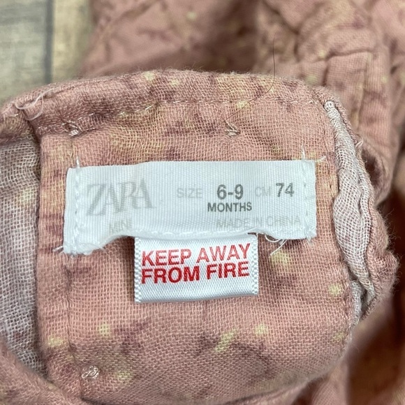 Zara 3-6 Months Floral Cottagecore Prairie Boho Ruffle Butterfly Back Fall Top - Picture 4 of 8